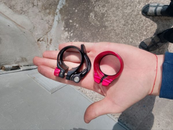 Зажим підсідельника чорний + червоний 35.0 і 34.9 фото 3